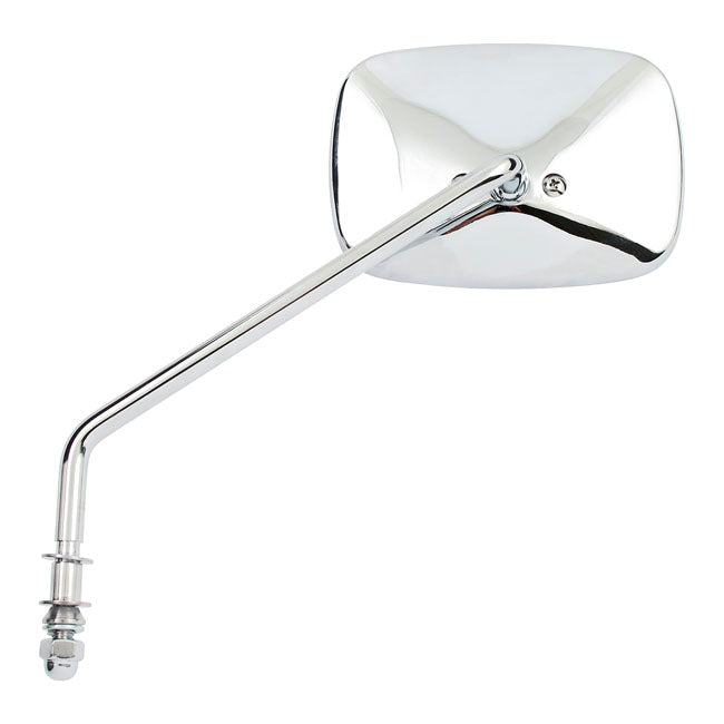 Late Oem Style Mirror, Long Stem, Left Side. Chrome Mirrors Mcs