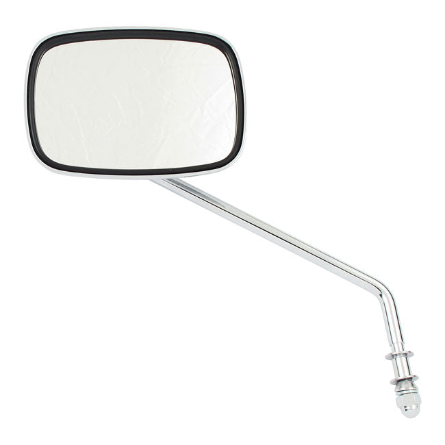 Late Oem Style Mirror, Long Stem, Left Side. Chrome Mirrors Mcs