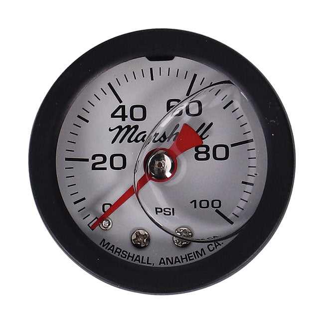 Marshall Oil Pressure Gauge, 0 100 Psi. Black Housing Oil Pressure Gauges Marshall