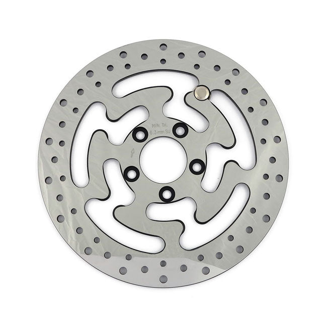 Brake Rotor Rear, Drilled. Polished Stainless Steel Brake Rotors Mcs