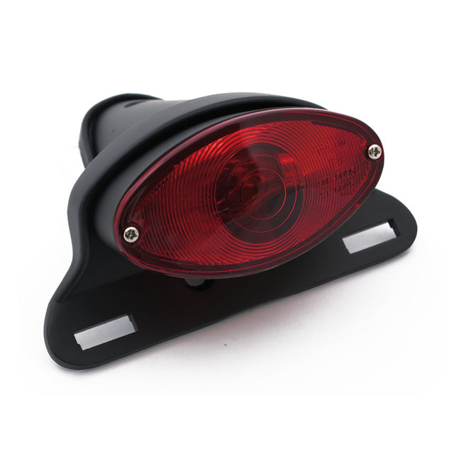 Cateye Taillight. Die Cast Housing W/Bracket. Black Taillights Mcs