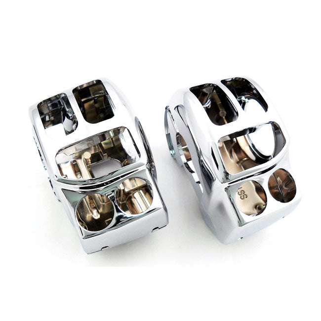 Switch Housing Set. Chrome Switch Housings Mcs