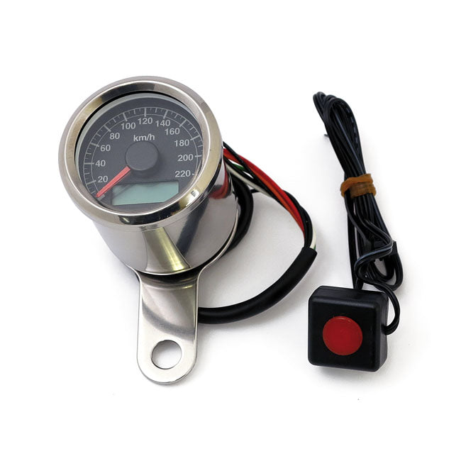 Stoker, Electronic Speedometer. 48mm. Black Face Speedometers Mcs