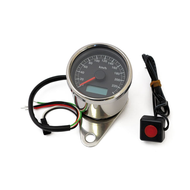 Stoker, Electronic Speedometer. 60mm. Black Face Speedometers Mcs