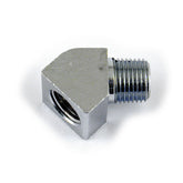 Adapter Oil Gauge Fitting, 45 Degrees. 1/8" Npt. Chrome Oil Pressure Gauges Mcs