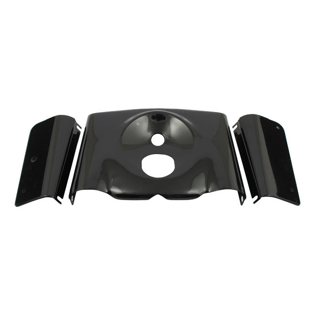 Fork Panel Kit 3 Piece. Smooth. Gloss Black Fork Cover Kits Mcs