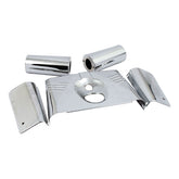 Fork Panel Kit 5 Piece. Ribbed. Chrome Fork Panel Kits Mcs
