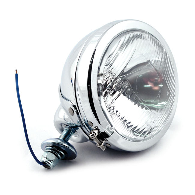 Fl Style Spotlamp, 4 1/2". Chrome, Ribbed/Clear Lens Spotlamps Mcs