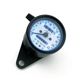 Led Mini Speedo 2:1 Kmh. Black With White Face Plate Speedometers Mcs