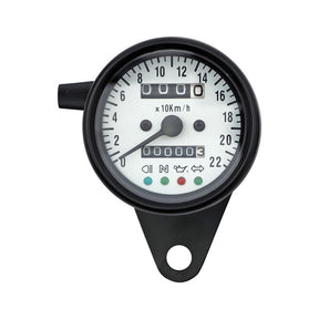 Led Mini Speedo 2:1 Kmh. Black With White Face Plate Speedometers Mcs