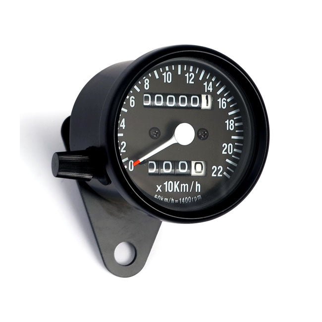 Mini Speedo, 2:1 Kmh. With Tripmeter Black Speedometers Mcs