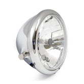 Bates Style 5 3/4" H4 Headlamp. Side Mount. Chrome Headlamps Mcs
