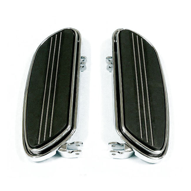 Runway Rider Floorboards, 1" Extended. Chrome Floorboards Mcs