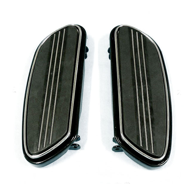 Runway Rider Floorboards, Std. Length. Black Floorboards Mcs