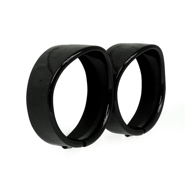 Recessed Trim Rings With Visor. 4.5" Spotlamp. Gloss Black Headlamp Trim Rings Mcs