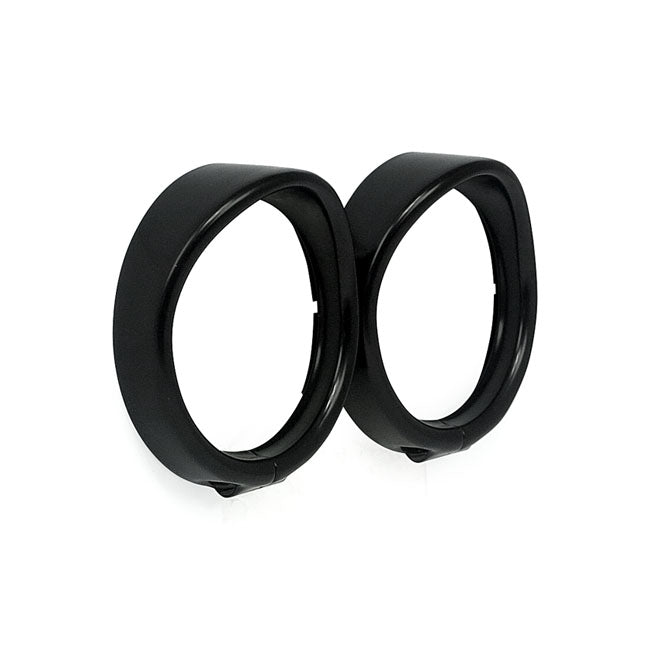 Recessed Trim Rings With Visor. Turn Signals. Black Headlamp Trim Rings Mcs