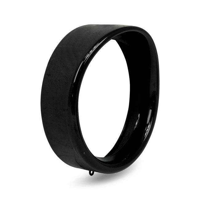 Recessed Trim Ring With Visor. 7" Headlamp. Gloss Black Headlamp Trim Rings Mcs