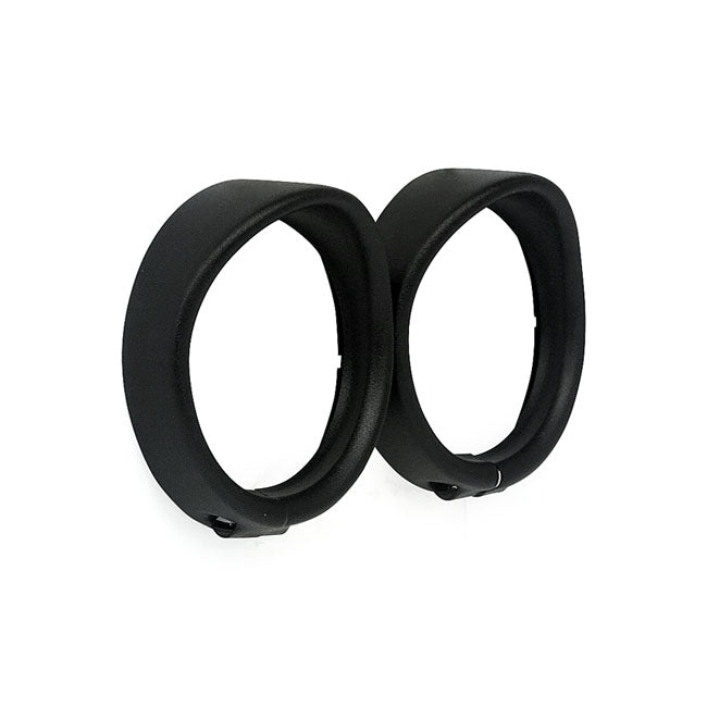 Recessed Trim Rings With Visor. Turn Signals. Black Wrinkle Headlamp Trim Rings Mcs