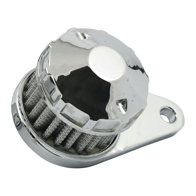 Crankcase Breather Filter, Cone Top. Chrome Crankcase Breather Filters Mcs