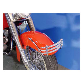 Front Fender Rail ''Cheese Grater''. Chrome Fender Rails Mcs