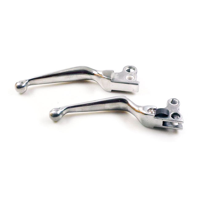 Handlebar Lever Set, 93 Up Style. Polished Handlebar Lever Sets Mcs