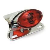 Cateye taillight. Die-cast housing w/bracket. Chrome TAILLIGHTS Mcs