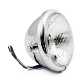 Bates Style 5 3/4" H4 Headlamp. Side Mount. Chrome Headlamps Mcs