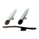 Paughco, Replacement muffler kit. Slash cut. Chrome EXHAUST SLIP-ONS AND MUFFLERS Paughco