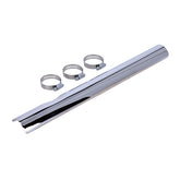 Paughco, Heatshield front-low notched. Chrome EXHAUST HEAT SHIELDS Paughco