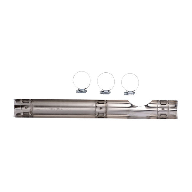 Paughco, Heatshield front-low notched. Chrome EXHAUST HEAT SHIELDS Paughco