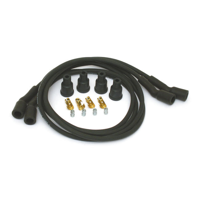 Dynatek, 7mm spark plug wire set. Black SPARK PLUG WIRES Dynatek