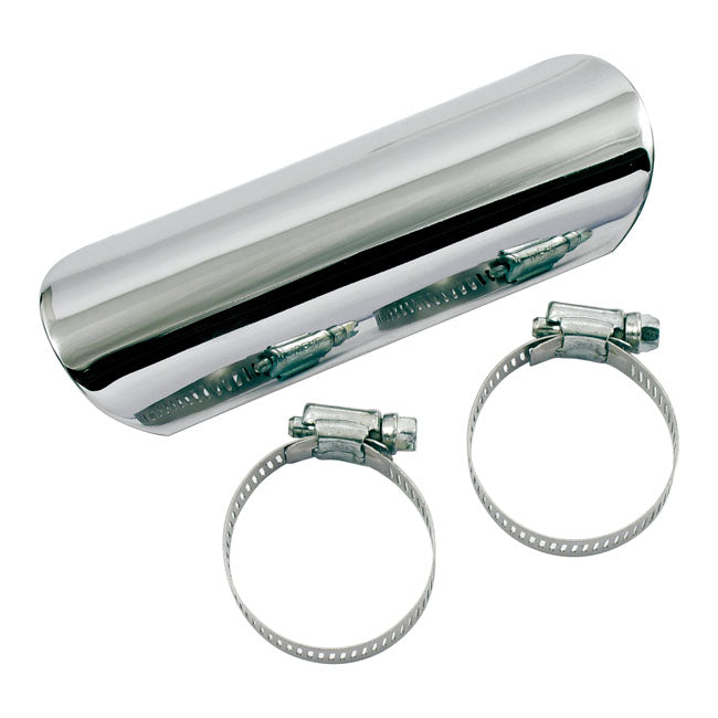 Paughco, Straight Heatshield / boot guard. 6". Chrome EXHAUST HEAT SHIELDS Paughco
