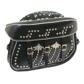 49 Up 45" Streamliner Leather Saddlebag Set. Black Saddlebags Samwel