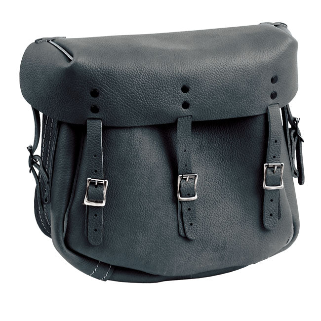 Army Style Leather Saddlebag Set. Black Saddlebags Samwel