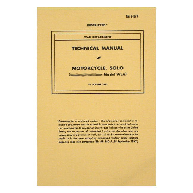 Service Manual, War Dep. Wla Solo Service Manuals Samwel