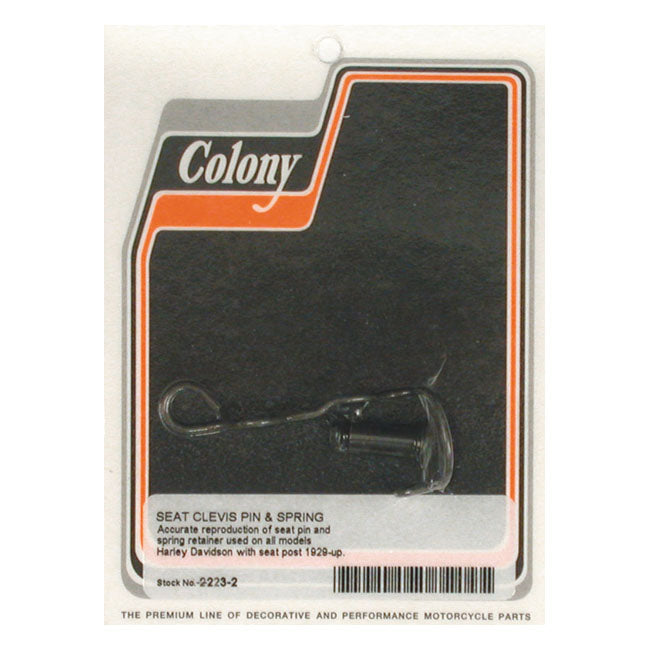 Colony, solo seat clevis pin and spring kit SEAT MOUNT PARTS Colony
