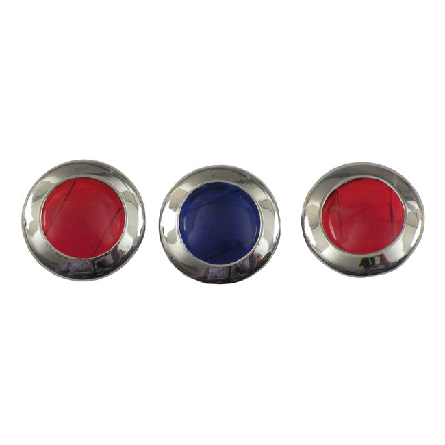 Replacement Lens Set, For 3 Light (62 67) Dash. Red & Blue Dash Misc Mcs