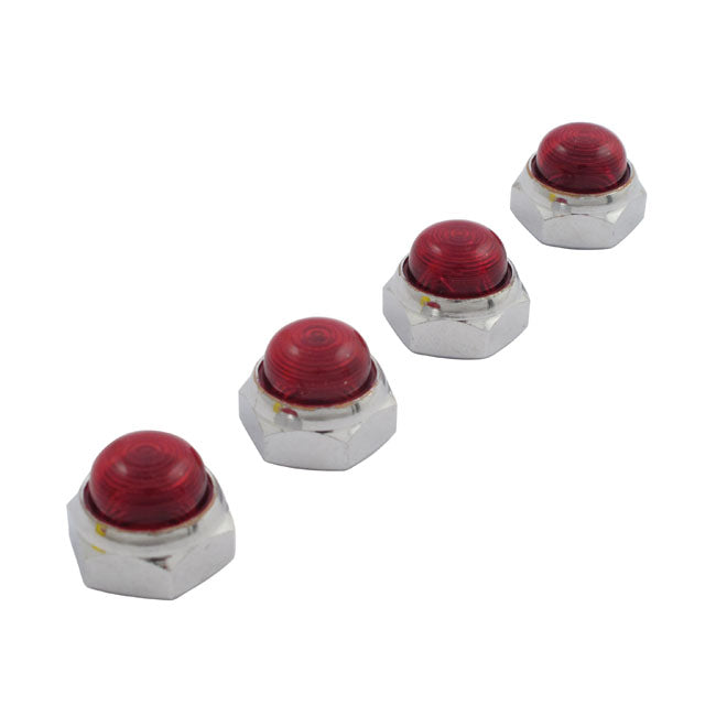 Rocker Shaft End Nut Set, Red Plastic Inserts Rocker Shaft Nut Kits Mcs