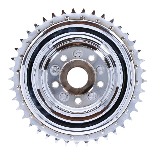 45" Flathead Rear Brake Drum & Sprocket. Chrome Brake Drums Mcs