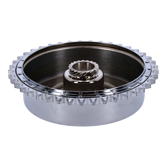 45" Flathead Rear Brake Drum & Sprocket. Chrome Brake Drums Mcs