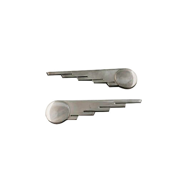 Saddlebag Trim, Spped Ball Wings. Stainless Saddlebags Trims Mcs
