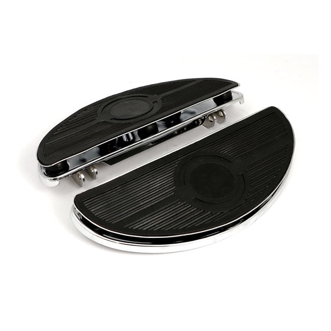Oval Early Style Floorboards. With Dampers. Chrome Floorboards Mcs