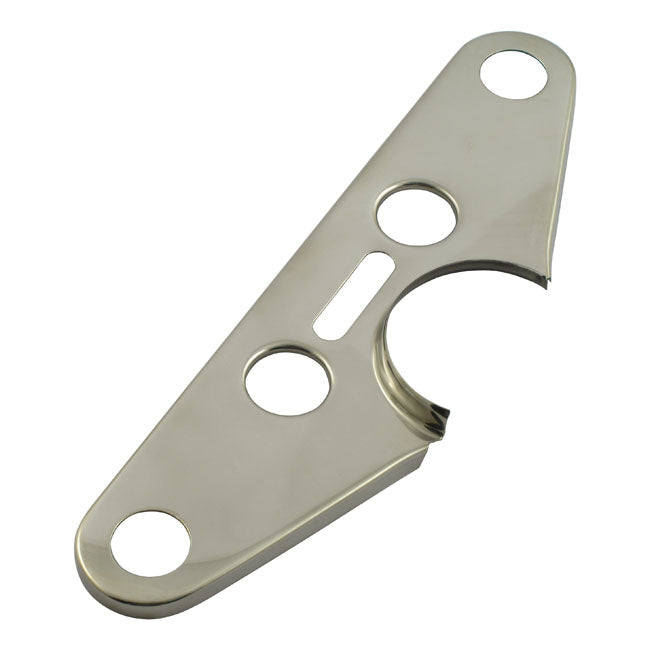 Top Triple Tree Cover, Stainless. 3.5" Spacing Fork Panel Repl Parts Mcs