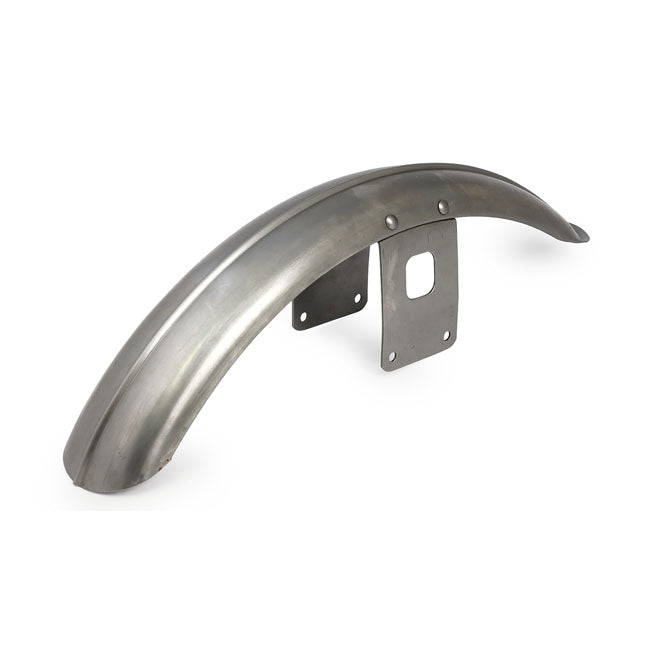 L84 07 Style Fx, Xl Narrow Front Fender. Raw Steel, Ribbed Fender Front Mcs