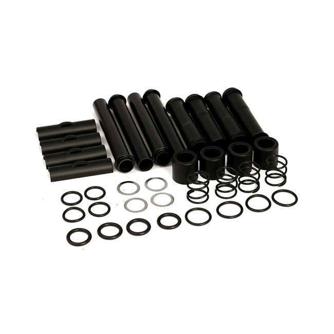 Complete Twin Cam Pushrod Cover Kit. Black Pushrod Covers Mcs