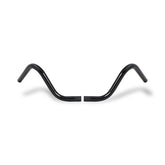 2 Piece Buckhorn Style Handlebar 1" Black Handlebars Mcs