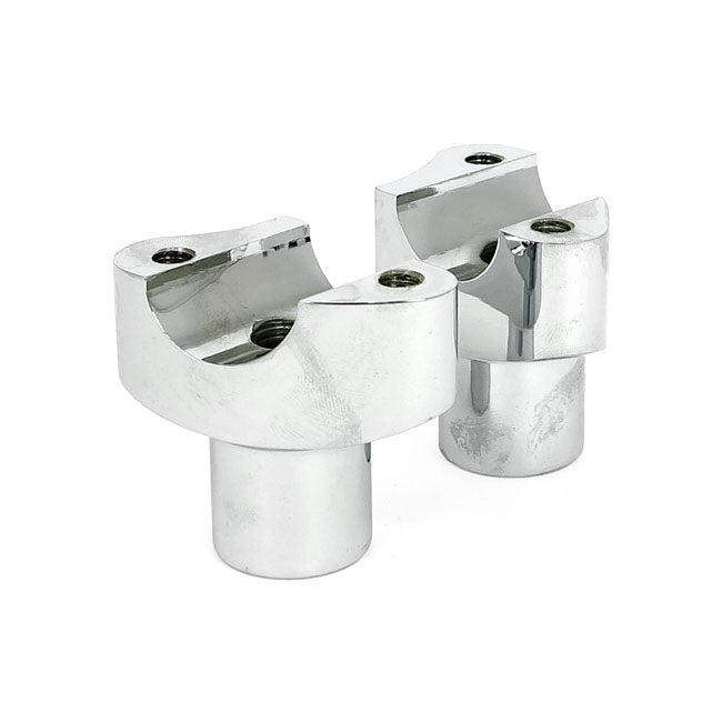 Forged Aluminum Risers Straight, 2" Rise. Chrome Risers Mcs