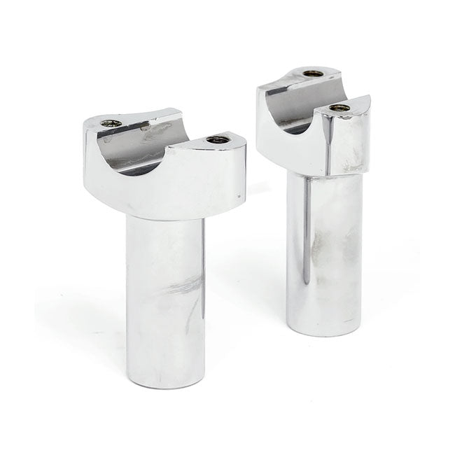 Forged Aluminum Risers Straight, 3 1/2" Rise. Chrome Risers Mcs