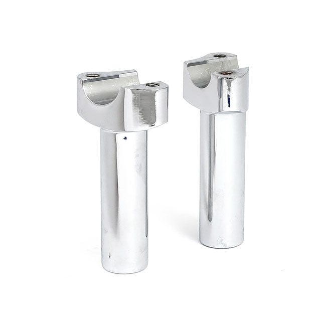 Forged Aluminum Risers Straight, 4 1/2" Rise. Chrome Risers Mcs