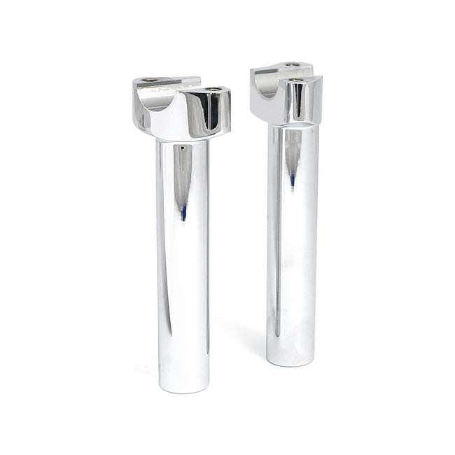 Forged Aluminum Risers Straight, 6 1/2" Rise. Chrome Risers Mcs